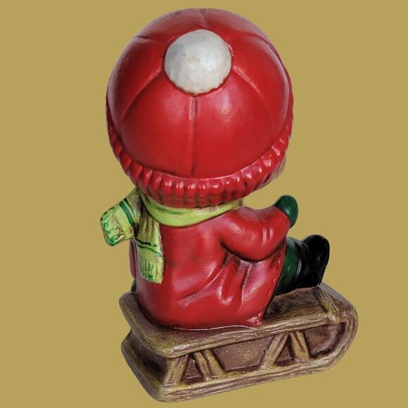 Vintage 1978 "Slippin and Slidin" Holiday Sledding Children Figurines - Picture 6 of 8